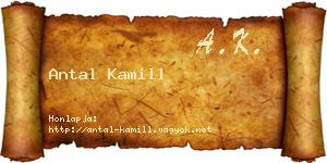 Antal Kamill névjegykártya